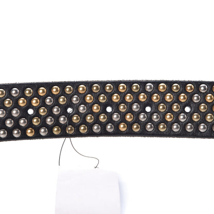 Gucci Calfskin Studded Feline Belt 105 42 Black 5 of 11