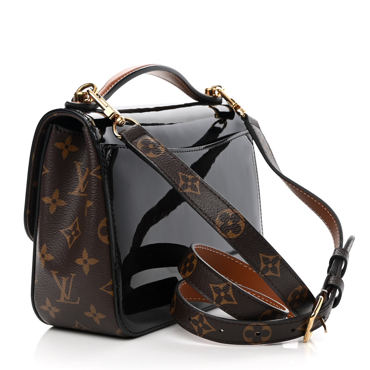 Louis Vuitton Patent Calfskin Monogram Cherrywood BB Black 3 of 8