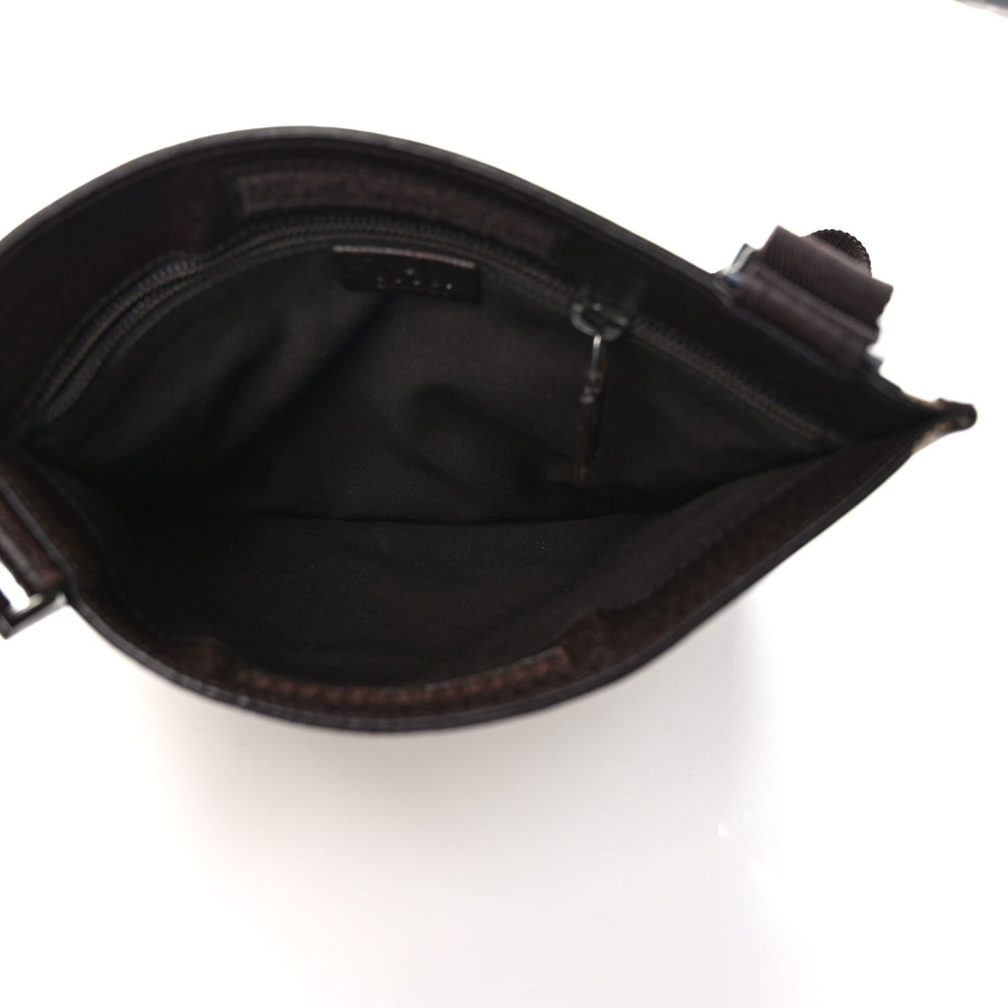 Monogram Messenger Crossbody Bag Dark Brown