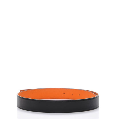 Hermes Swift Epsom 32mm Belt Strap 80 Black Orange 2 of 6