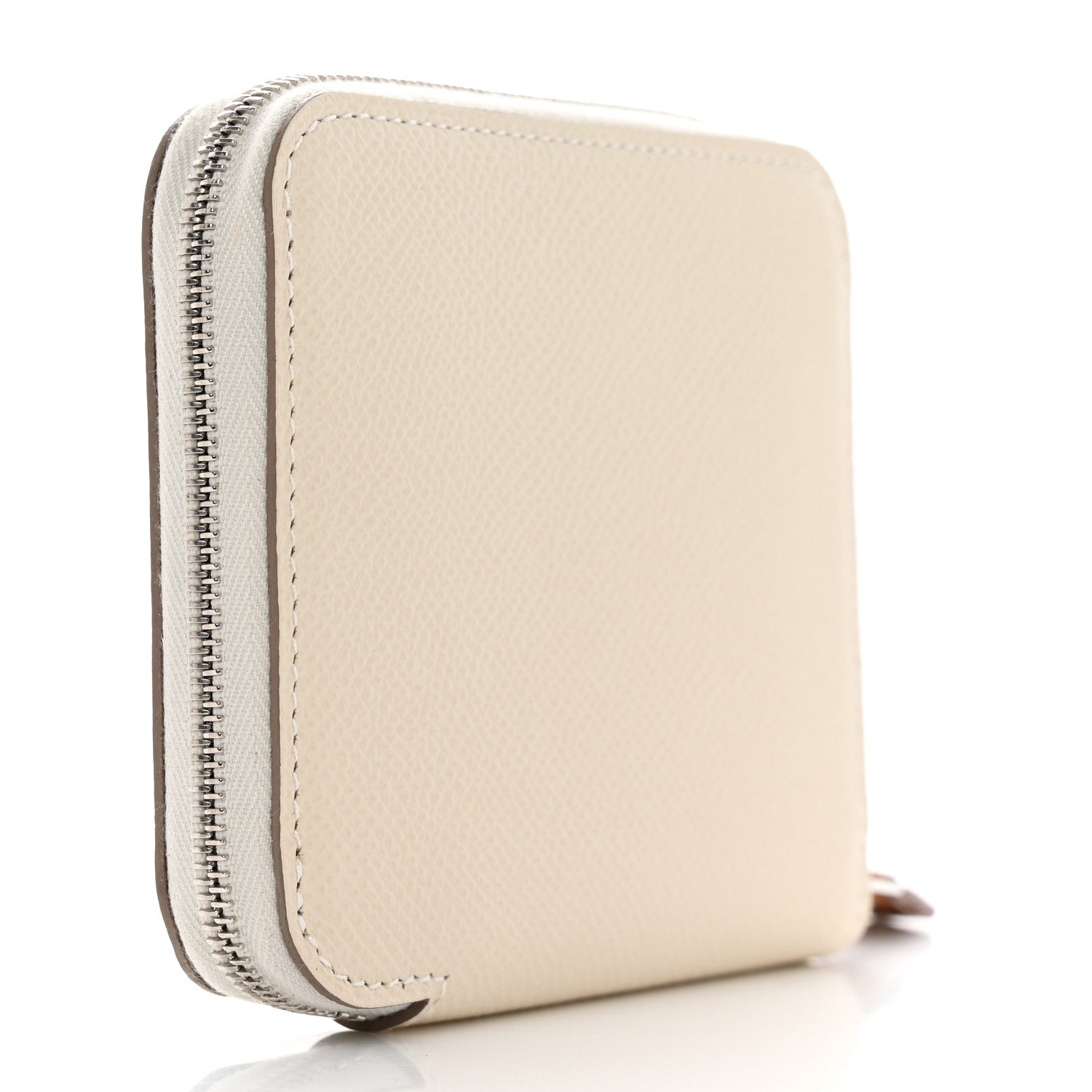 Hermes Epsom Silk'In Compact Wallet Craie Caban Jaune Ambre 3 of 8