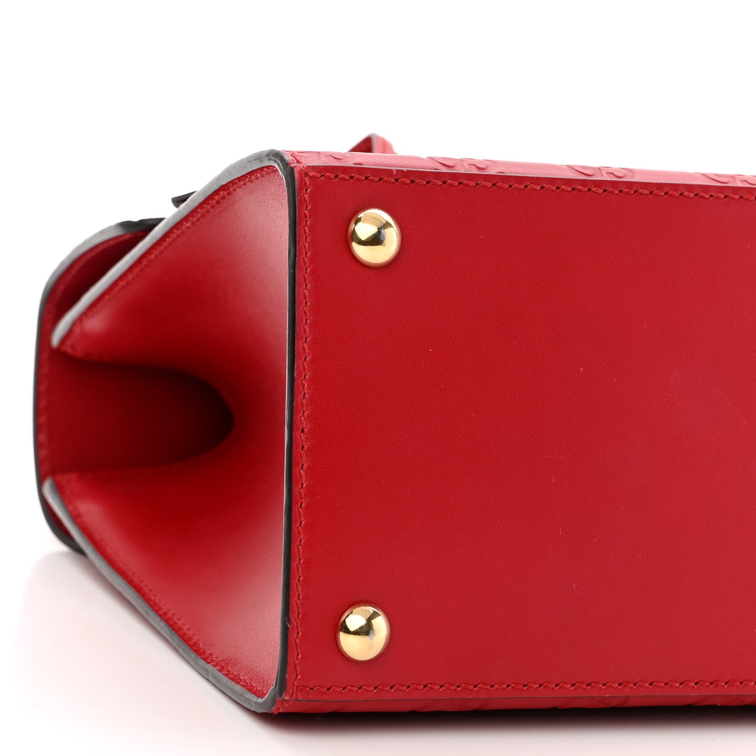 Gucci Guccissima Signature Small Padlock Top Handle Bag Hibiscus Red 8 of 10