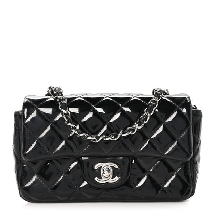 Chanel Patent Calfskin Quilted Mini Rectangular Flap Black 1 of 9