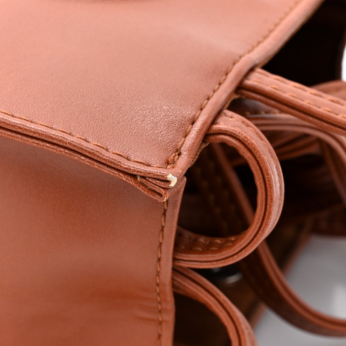 Vegan Leather Small Shopping Bag Tan