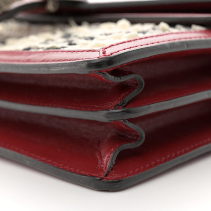 Gucci Tweed GG Monogram Small Dionysus Shoulder Bag White Black Romantic Cherry 11 of 14