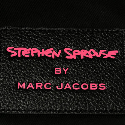Marc Jacobs X STEPHEN SPROUSE Grained Calfskin Medium The Tote Bag Pink 7 of 12