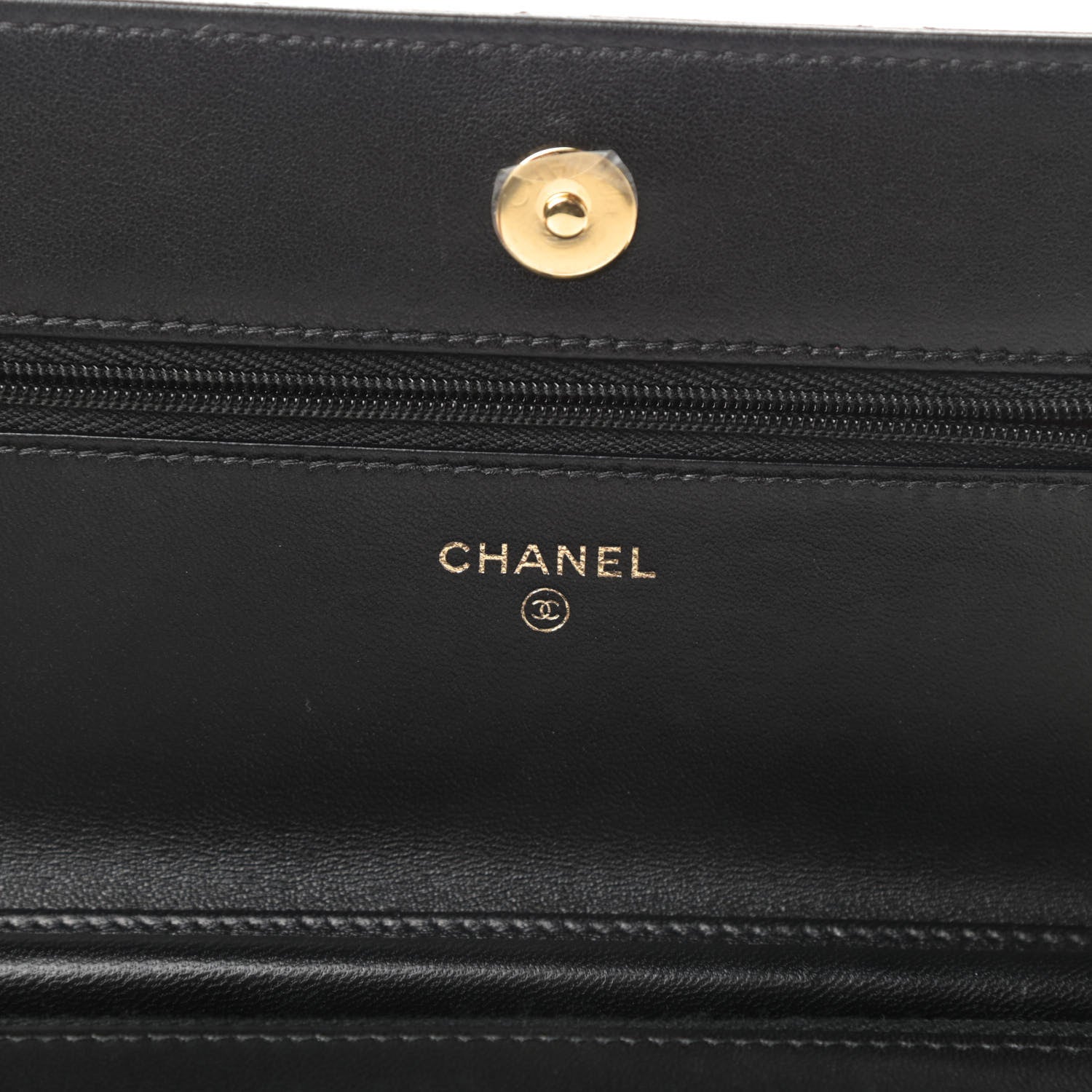 Chanel Lambskin Quilted Wallet On Chain WOC Black 6 of 14