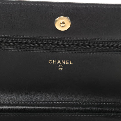 Chanel Lambskin Quilted Wallet On Chain WOC Black 6 of 14