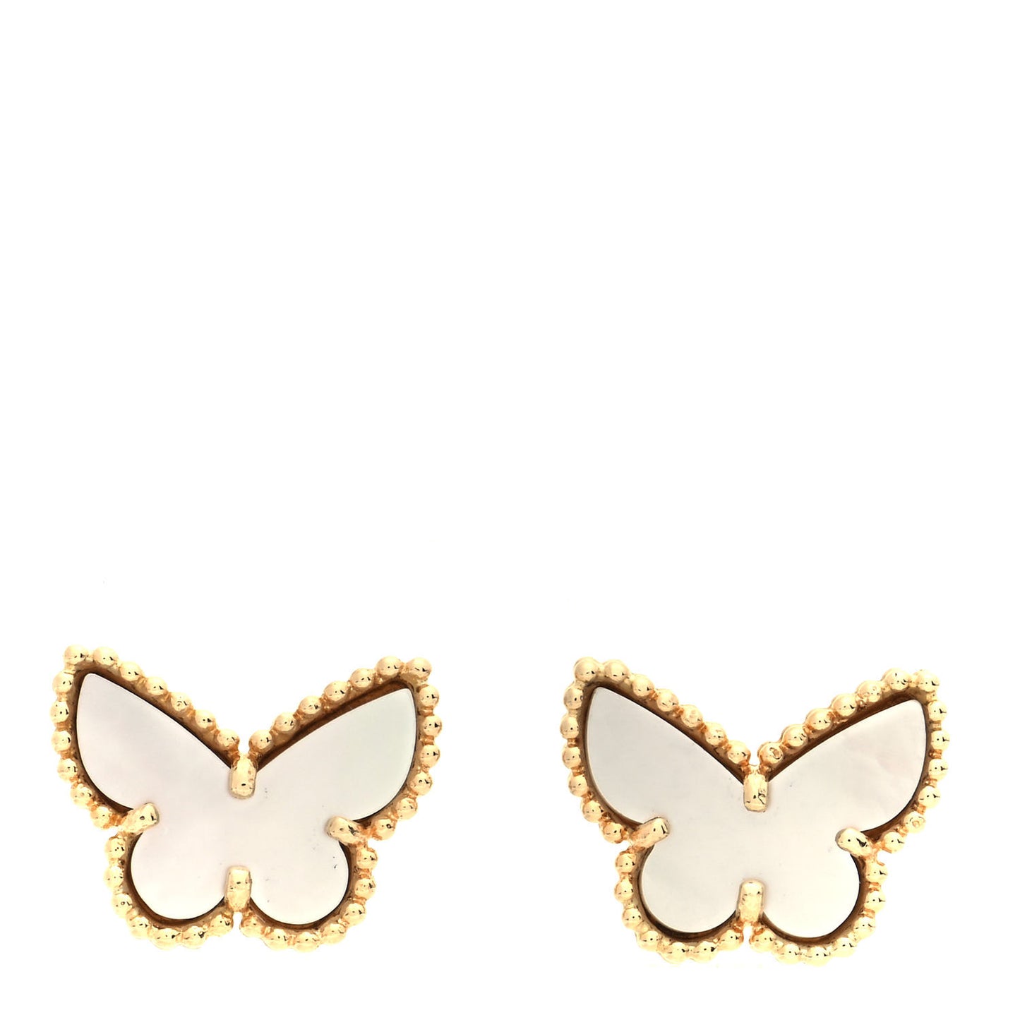 18K Yellow Gold Mother of Pearl Sweet Alhambra Butterfly Earrings