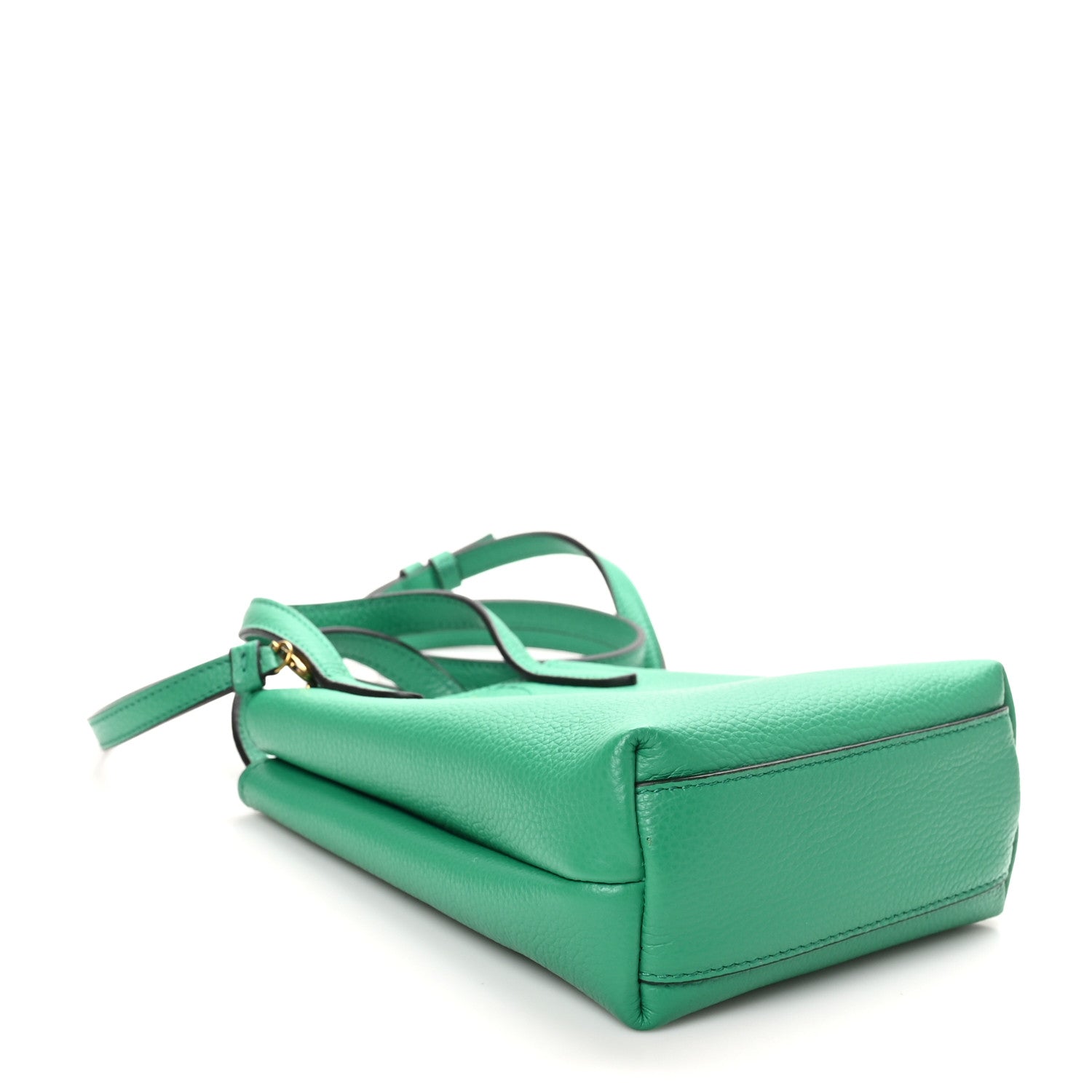 FERRAGAMO ミントグリーン スマホショルダーバッグ Salvatore Ferragamo Tumbled Calfskin Gancini Mini Bag Smeraldo