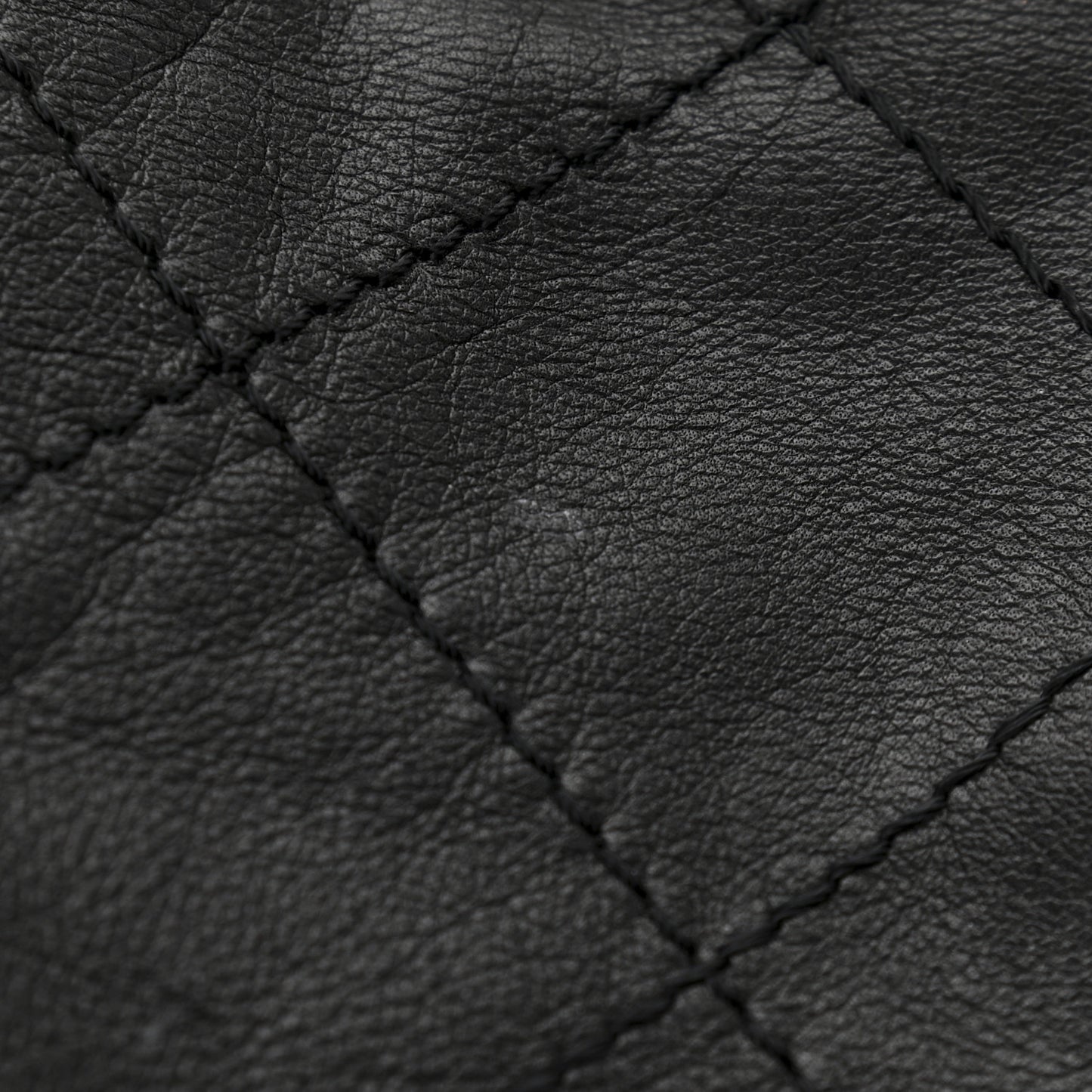 Vinyl Calfskin Quilted Flap Messenger Black