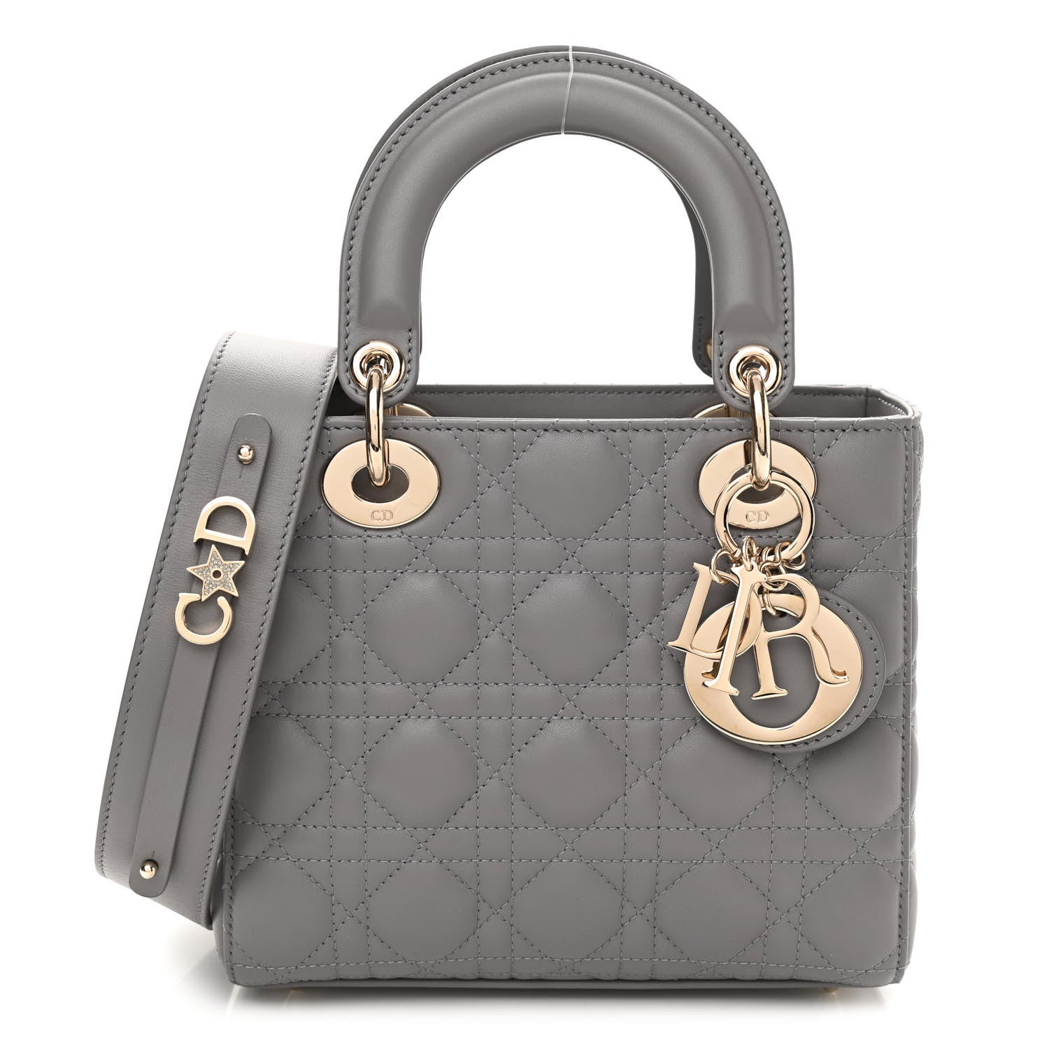 Christian Dior Lambskin Cannage Small My ABCDior Lady Dior Grey 1 of 10
