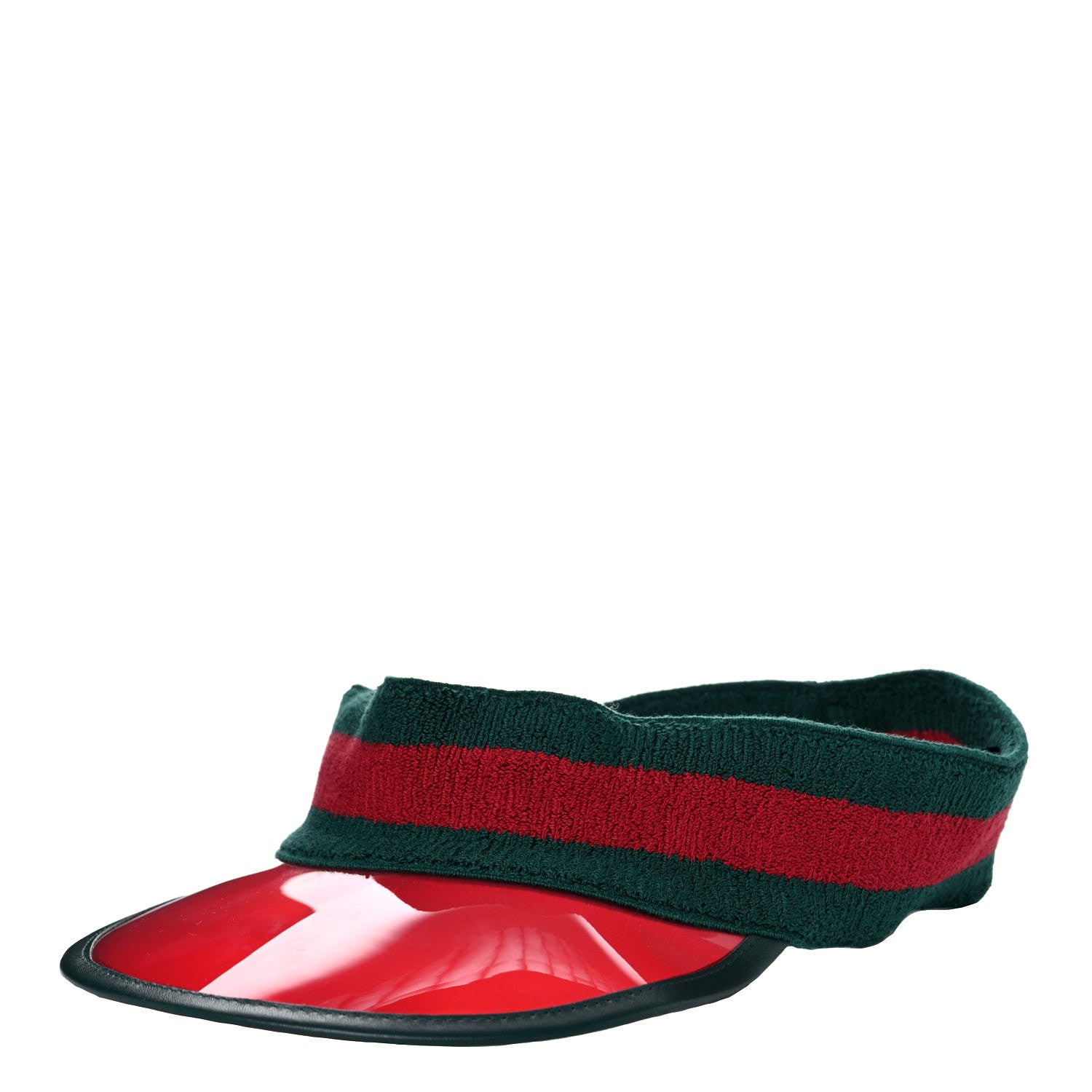 Gucci Vinyl Web Visor M Green Red 1 of 10