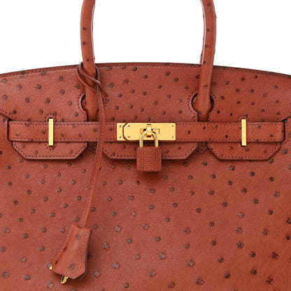 Hermes Ostrich Birkin 30 Brique 8 of 11
