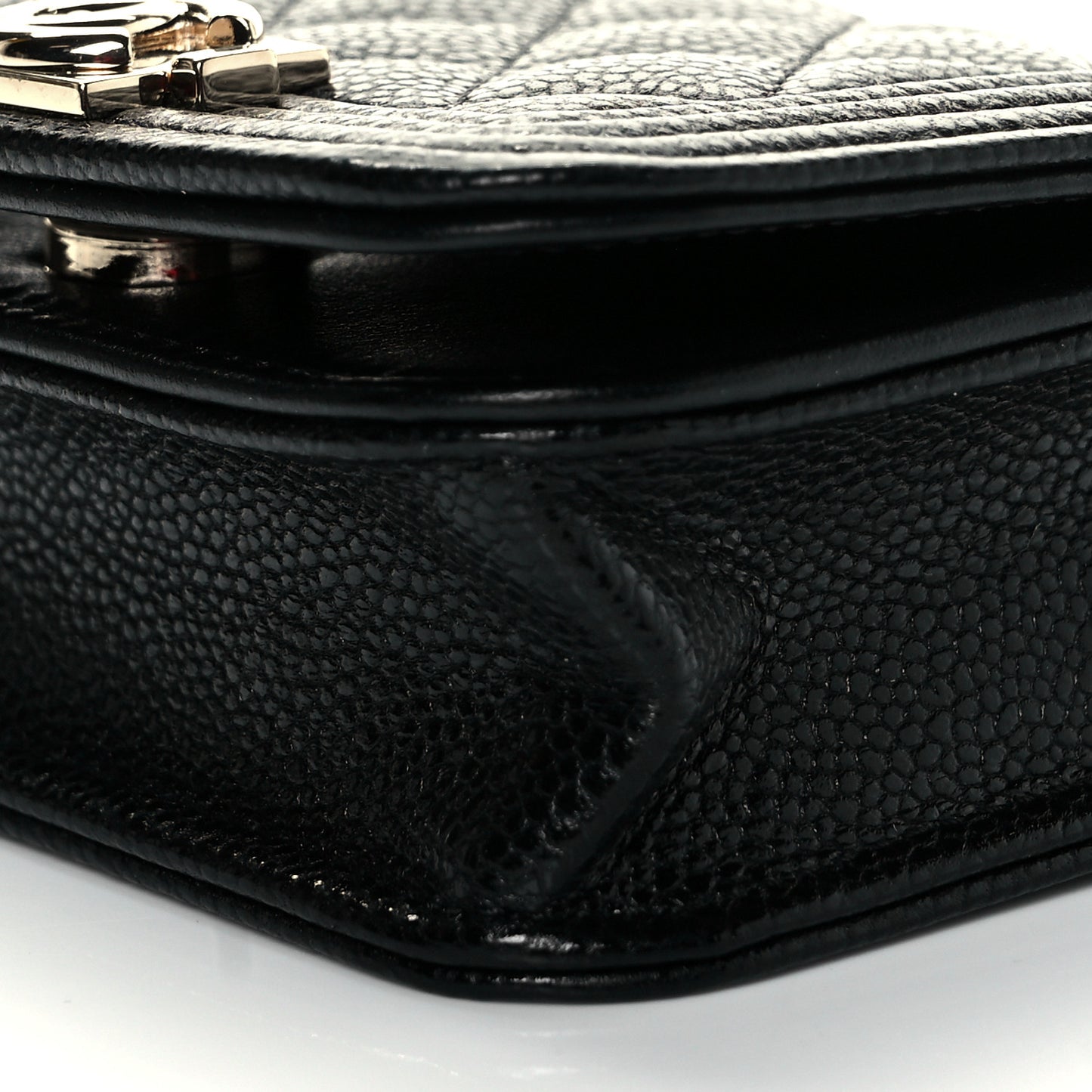 Caviar Quilted Boy Flap Waist Belt Bag Black