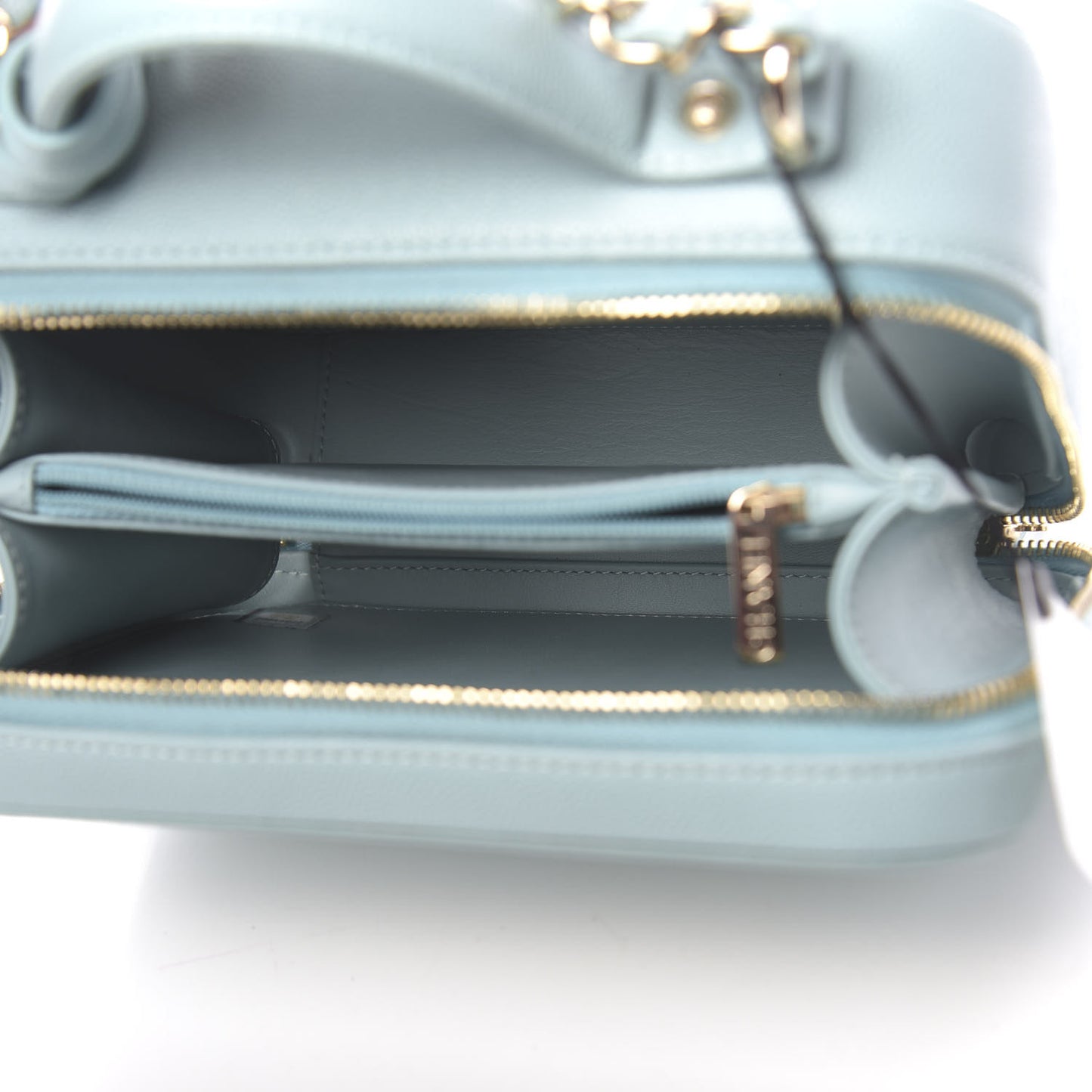 Caviar Quilted Medium CC Filigree Vanity Case Light Blue