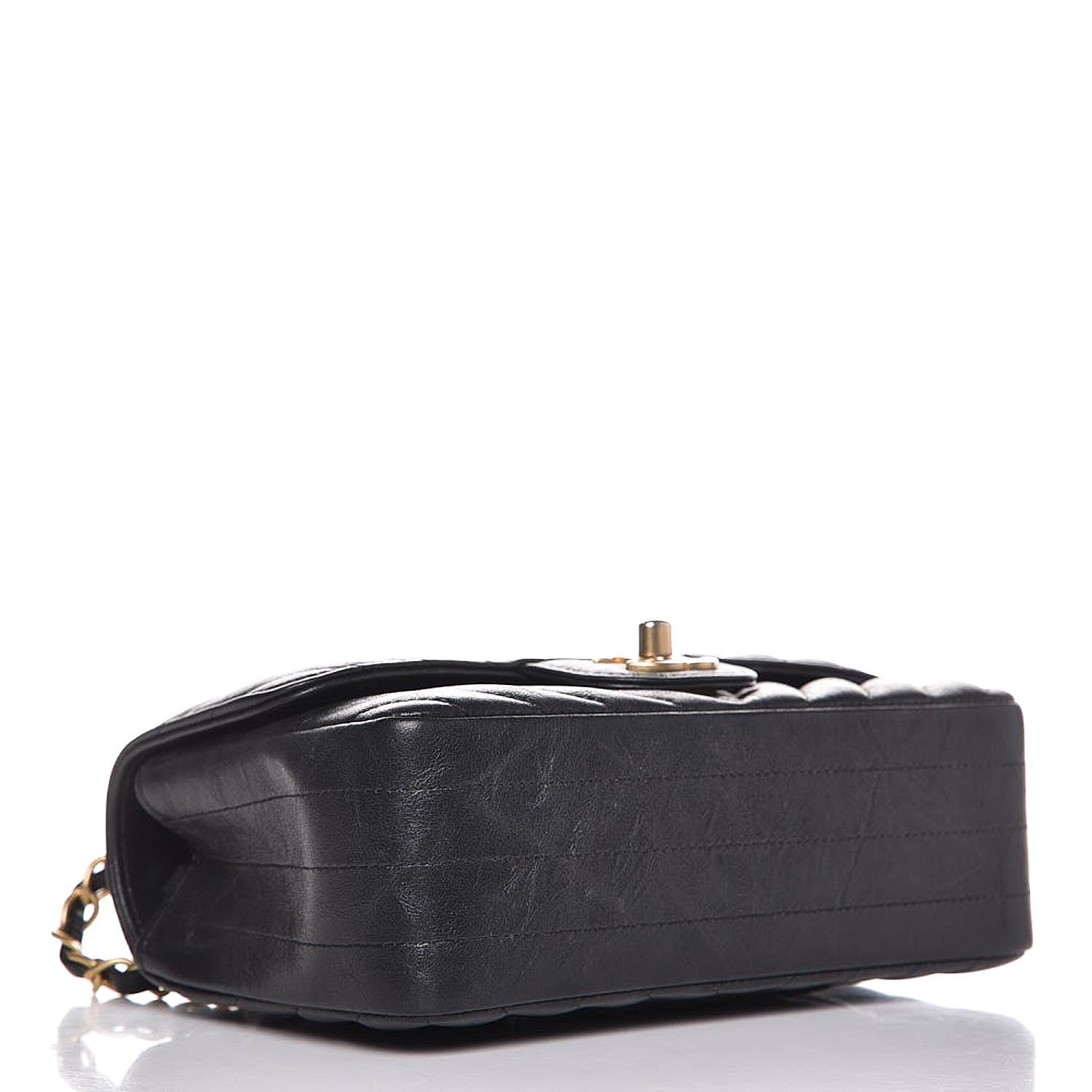 Chanel Iridescent Calfskin Chevron Quilted Mini Rectangular Flap Black 4 of 8
