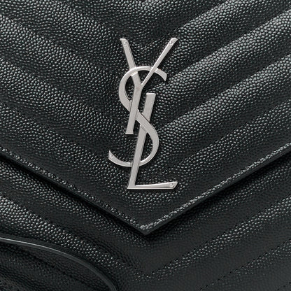 Saint Laurent Grain De Poudre Matelasse Chevron Monogram Envelope Clutch Black 8 of 12