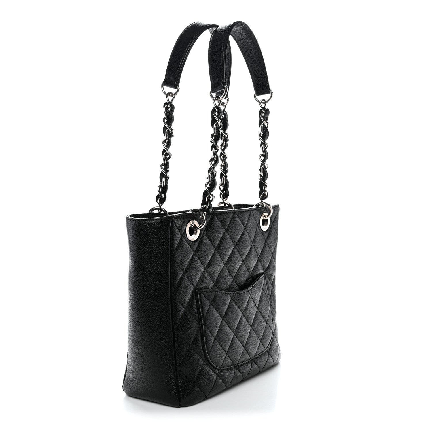 Chanel Caviar Quilted Petit Shopping Tote PST Black 3 of 12