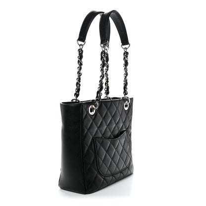 Chanel Caviar Quilted Petit Shopping Tote PST Black 3 of 12