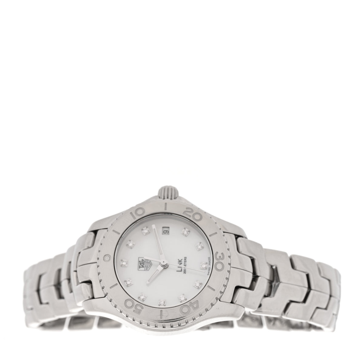 Tag Heuer Stainless Steel Diamond Mother of Pearl 27mm Link Quartz Watch WJ1319 2 of 4