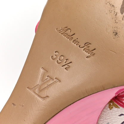 Louis Vuitton Monogram Multicolor Wedge Sandals 39.5 White Pink 7 of 9