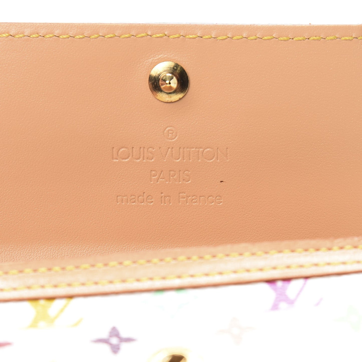 Monogram Multicolor Porte-Monnaie Plat Coin Purse White