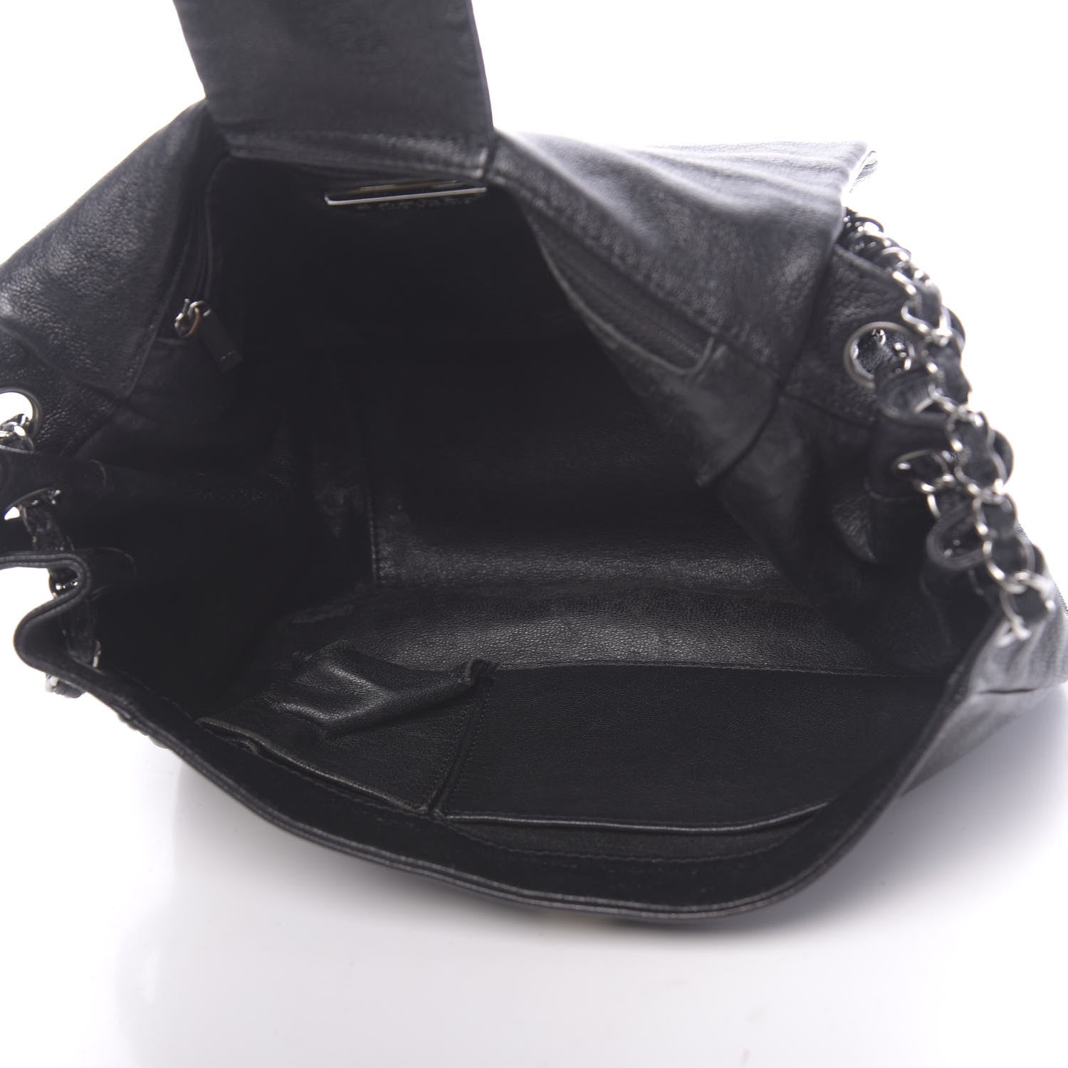 Chanel Metallic Goatskin Luxe Ligne Flap Black 6 of 15