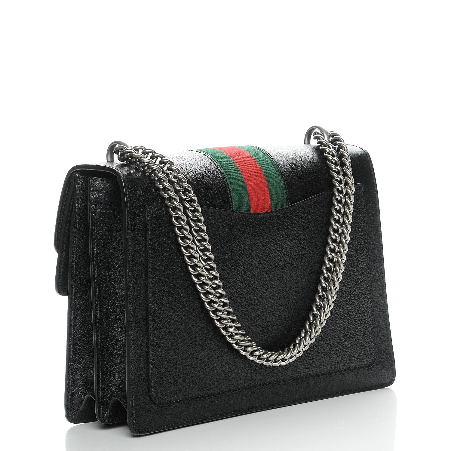 Gucci Calfskin Web Medium Dionysus Shoulder Bag Black 3 of 9