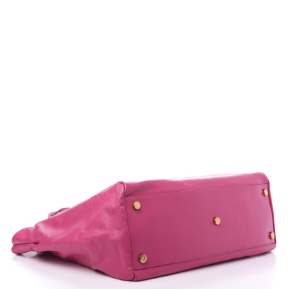 Saint Laurent Calfskin Suede Reversible East West Shopper Tote Fuchsia 6 of 21