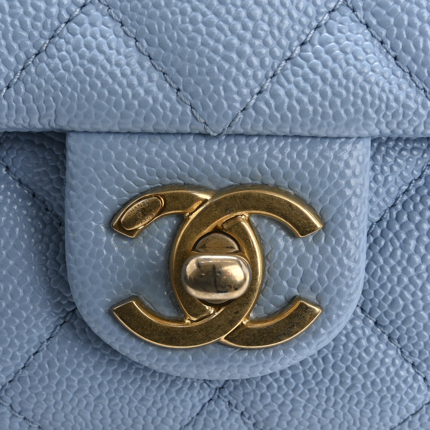 Chanel Shiny Caviar Pick Me Up Flap Belt Bag Light Blue 12 of 12