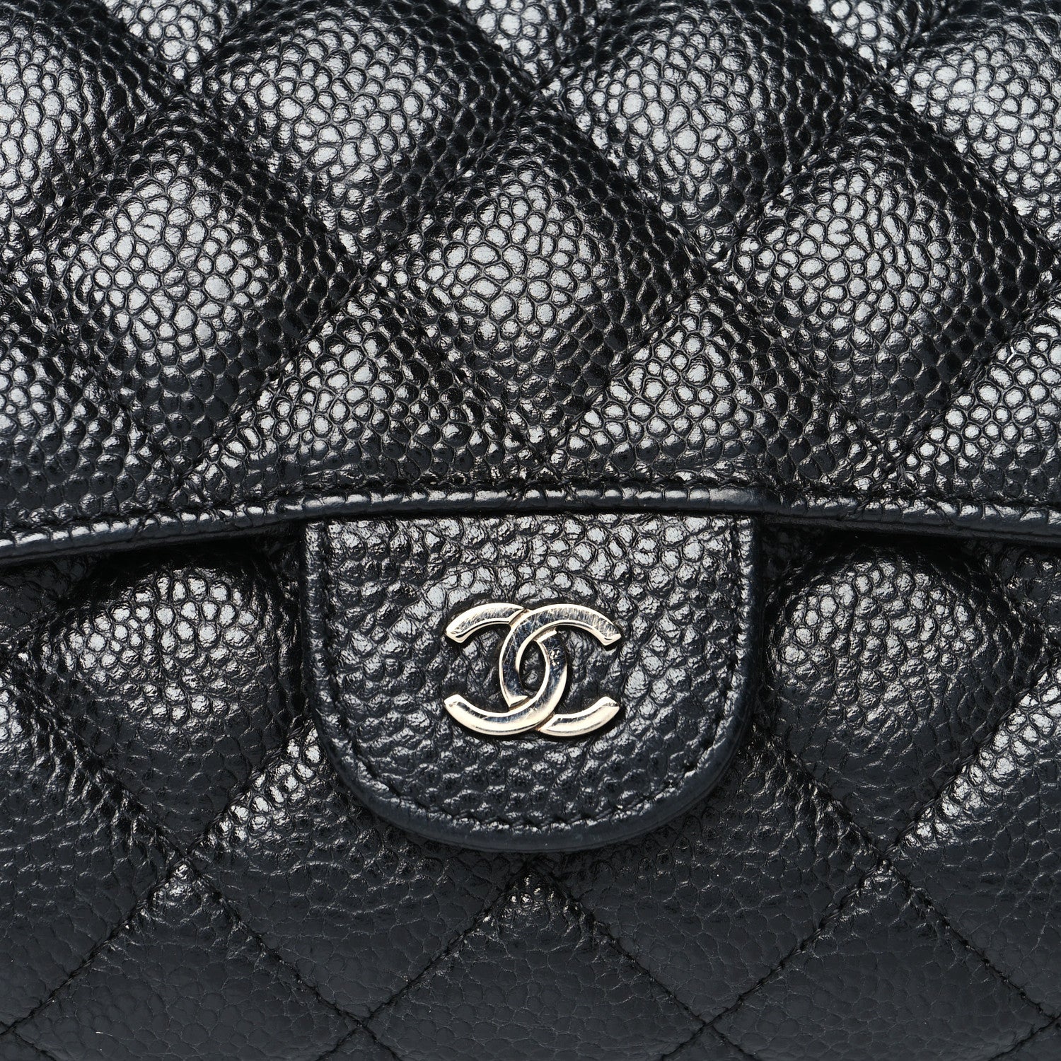 Chanel Caviar Quilted Flap Cosmetic Case Black 8 of 12
