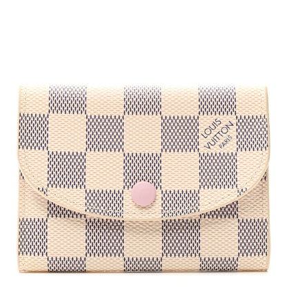 Louis Vuitton Damier Azur Rosalie Coin Purse Rose Ballerine 1 of 6