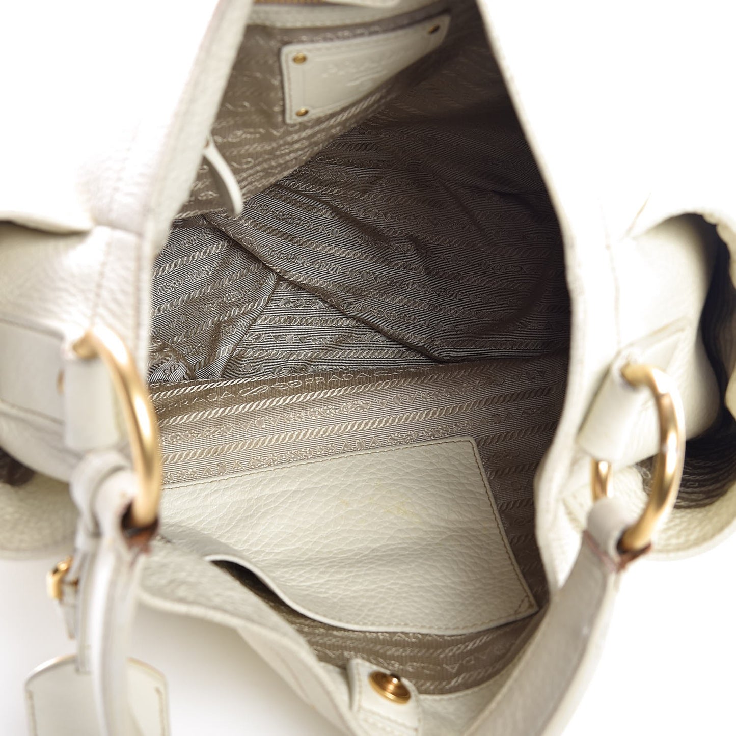 Vitello Daino Side Pocket Hobo Bianco