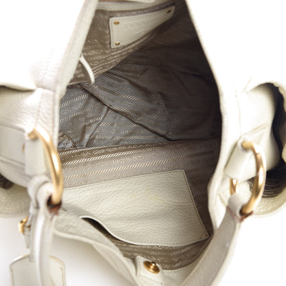 Prada Vitello Daino Side Pocket Hobo Bianco 5 of 18