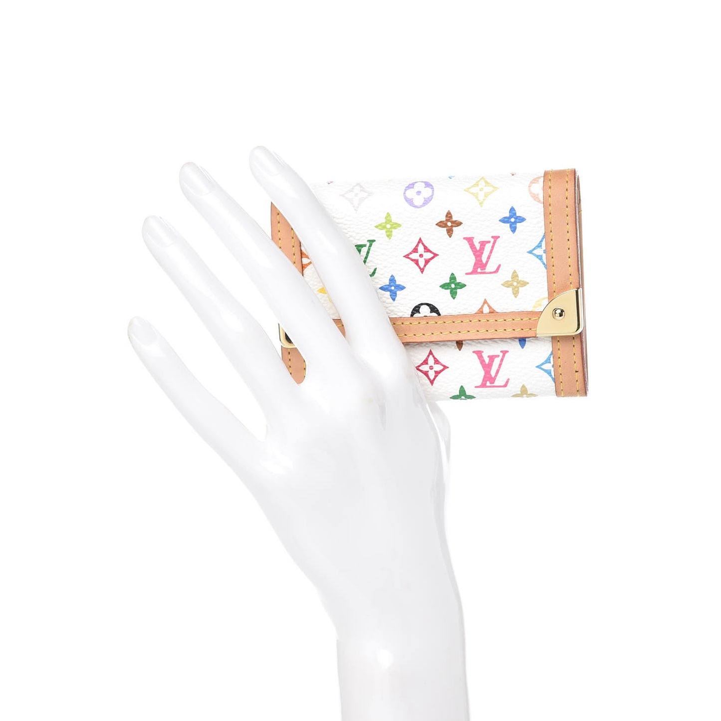 Monogram Multicolor Porte-Monnaie Plat Coin Purse White