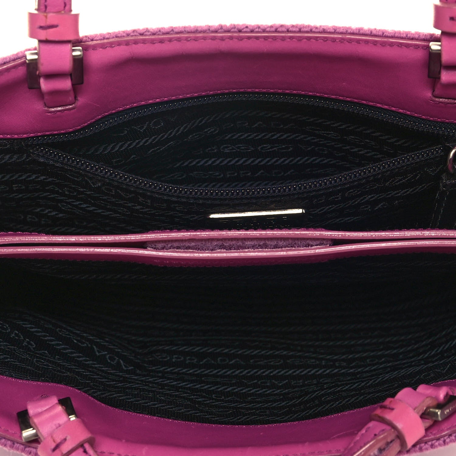 Prada Tessuto Wool Tote Pink 7 of 14