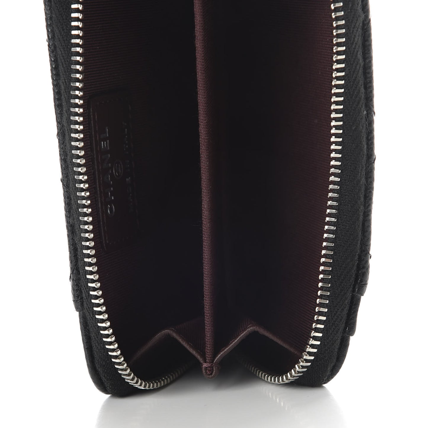 Caviar Quilted Zip Card Holder Black