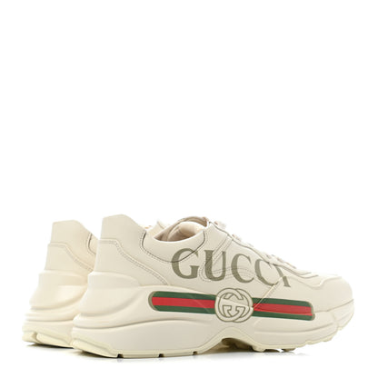 Gucci Calfskin Logo Womens Rhyton Sneakers 38.5 Ivory 3 of 4