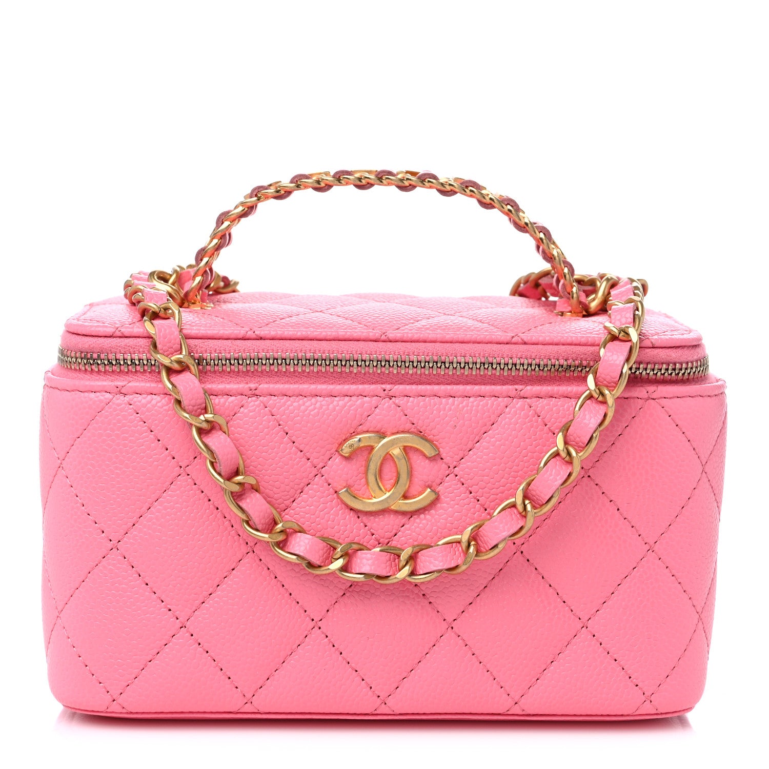 Chanel Shiny Caviar Quilted Pick Me Up Vanity Case Pink 1 of 10