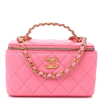 Chanel Shiny Caviar Quilted Pick Me Up Vanity Case Pink 1 of 10