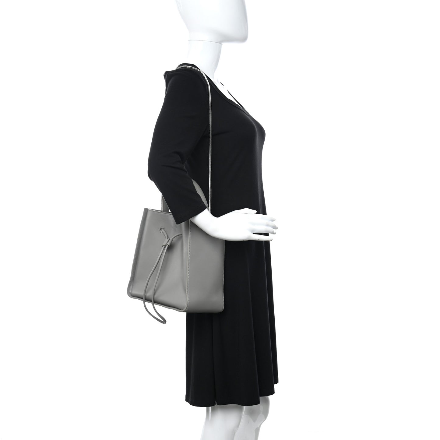 Smooth Calfskin Small Soleil Bucket Bag Cement