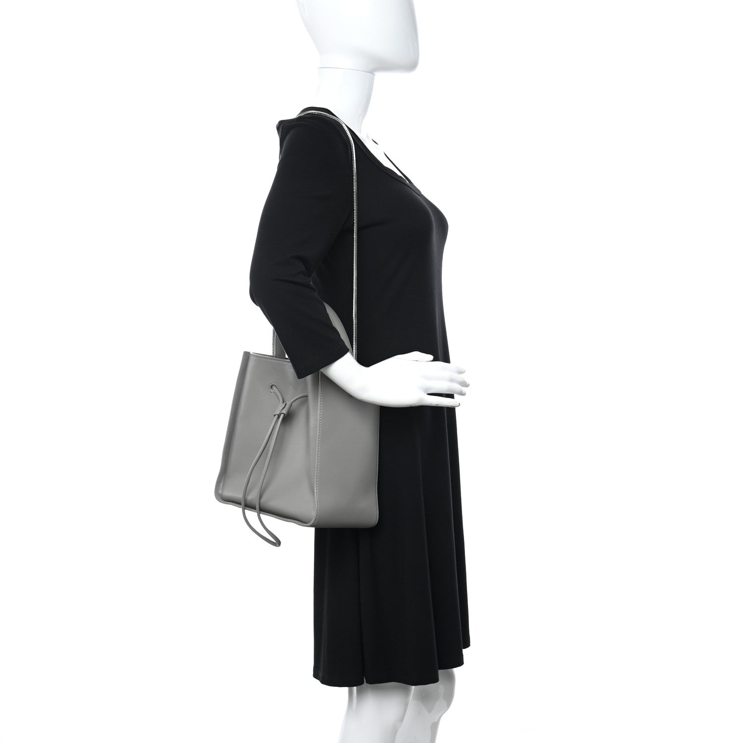 3.1 Phillip Lim Smooth Calfskin Small Soleil Bucket Bag Cement 2 of 11