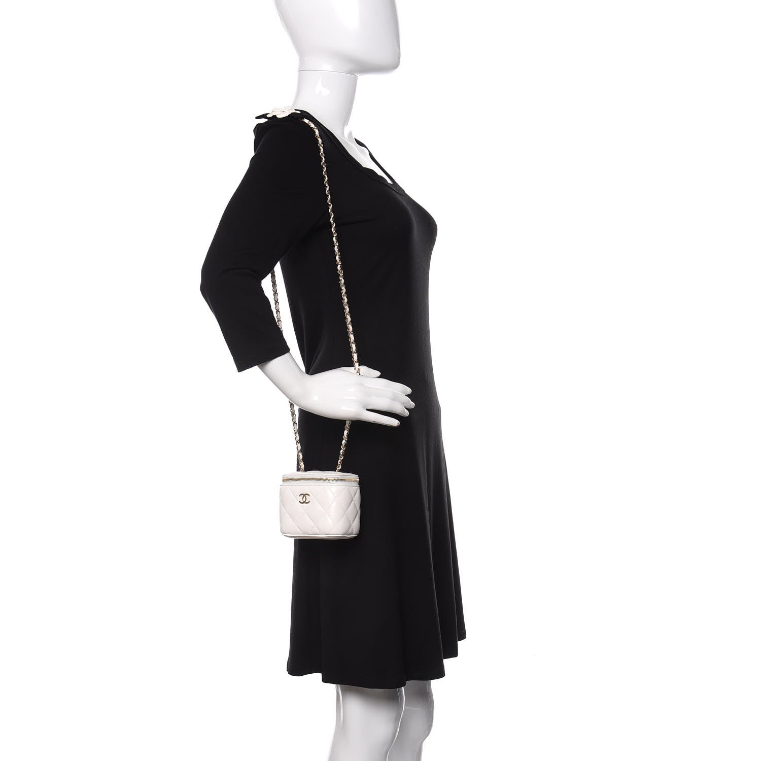 Chanel Lambskin Quilted My Chanel Lady Vanity Case With Chain White 2 of 11