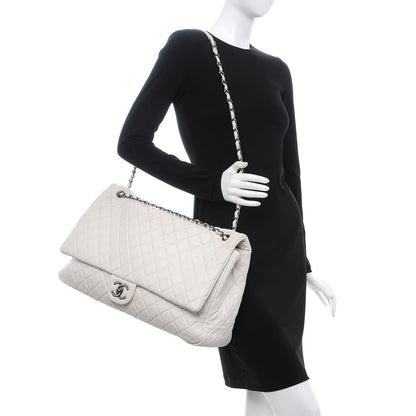 Chanel Calfskin Quilted XXL Travel Flap Bag White 2 of 12