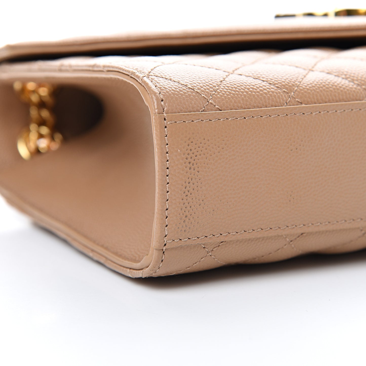 Grain De Poudre Textured Mixed Matelasse Medium Triquilt Monogram Satchel Cork