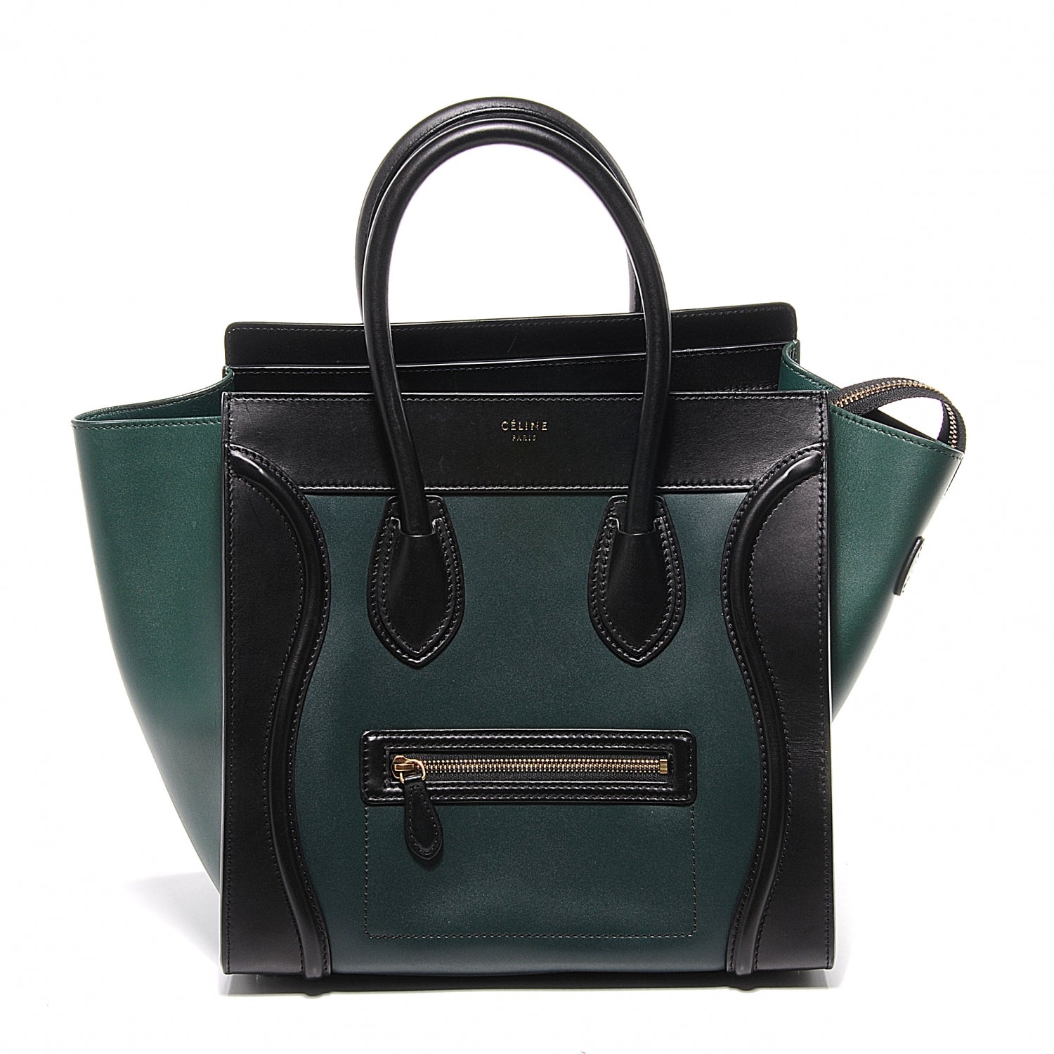 Celine Smooth Calfskin Mini Luggage Bag Bottle Green Black 1 of 9