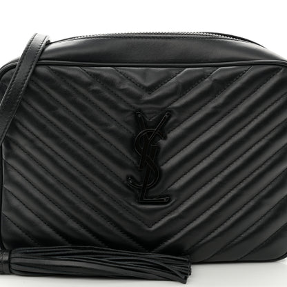 Saint Laurent Calfskin Matelasse Monogram Monochrome Lou Camera Bag Black 5 of 9