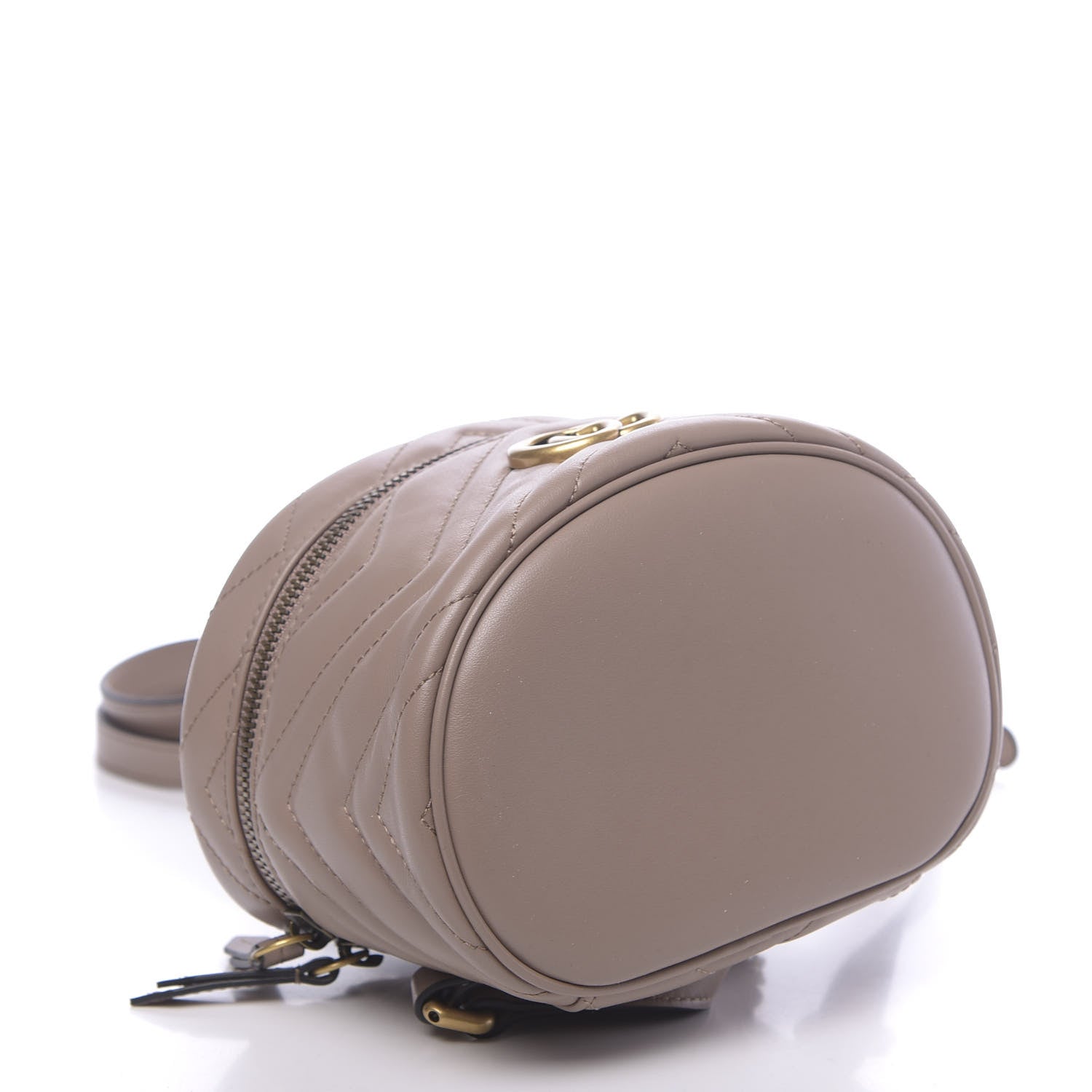 Gucci Calfskin Matelasse Mini GG Marmont Round Backpack Porcelain Rose 3 of 9