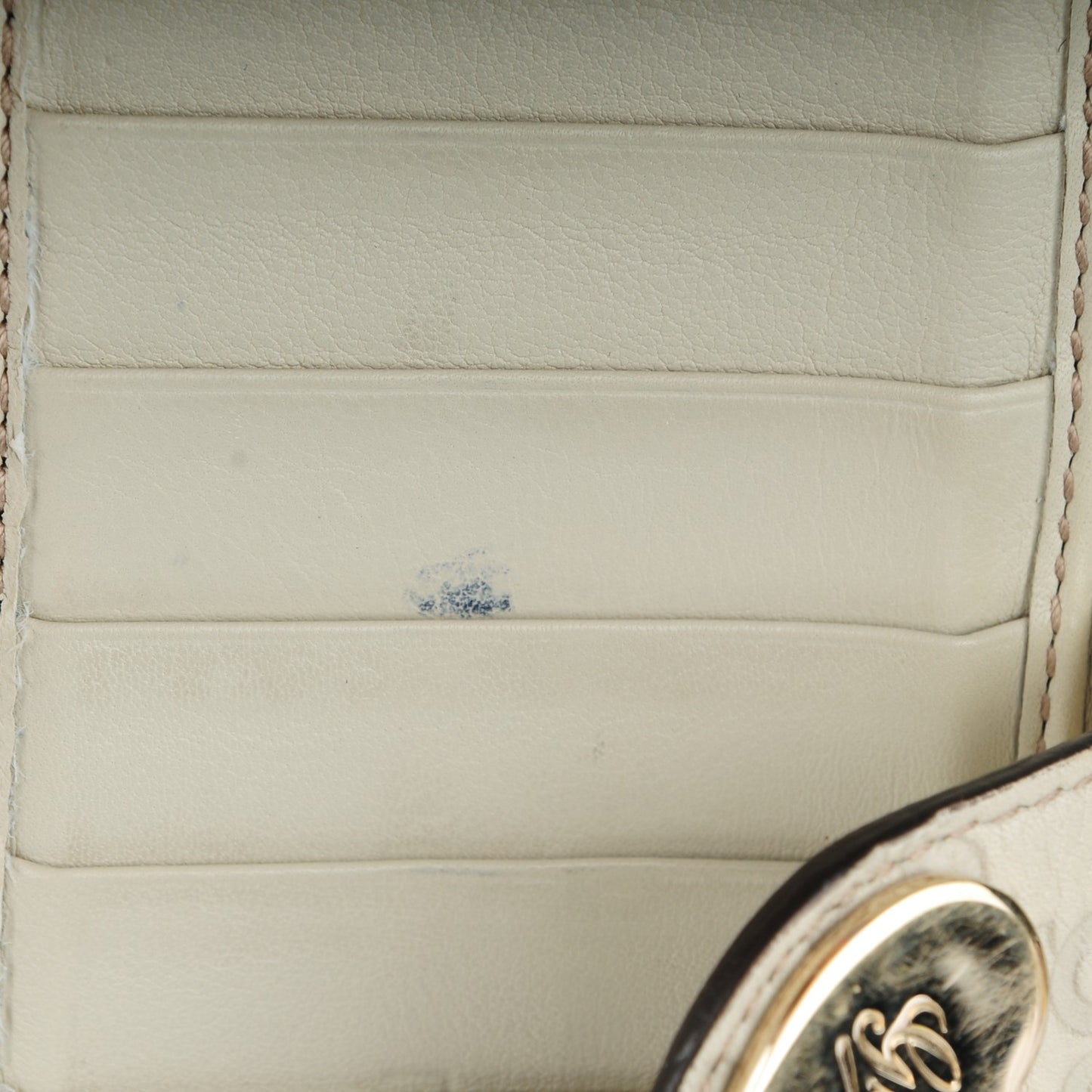 Guccissima Heart Continental Wallet Off White